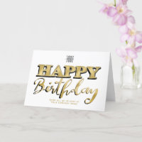 Logo Gold Lettering Business Birthday White