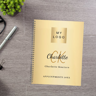 Logo gold monogram modern business 2026 planner