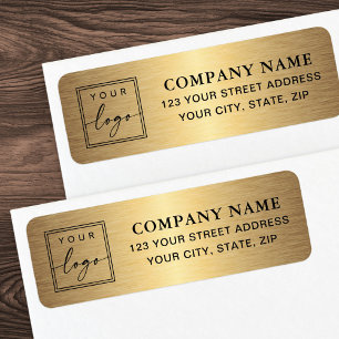 Logo golden color gradient business return address