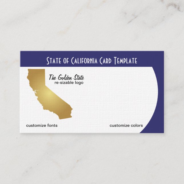 Logo Golden State of California Business Card (Front)