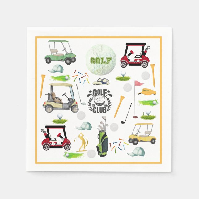 Logo Golf Club League Tournament Napkin (Front)