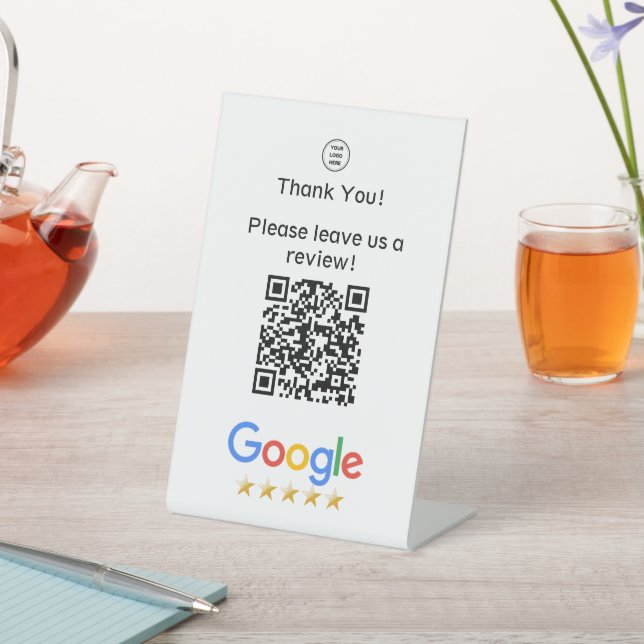 Logo Google Leave A Review QR Code Business Pedestal Sign (In SItu)