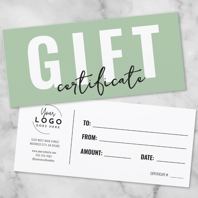 Logo Green Gift Certificate Voucher (Logo Green Gift Certificate Voucher)