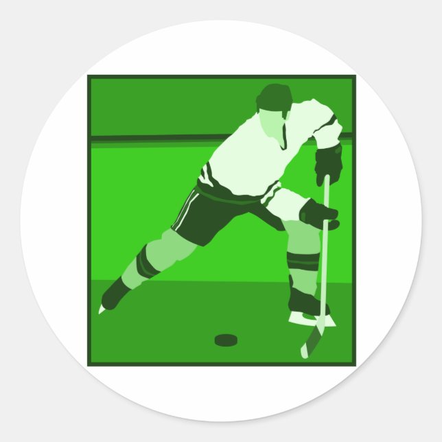 Logo - green Ice Hockey Classic Round Sticker (Front)