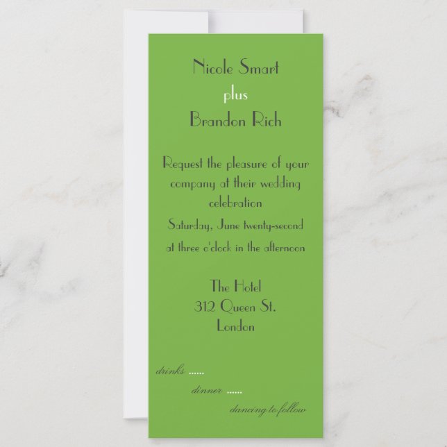 Logo Green Wedding Invitation (Front)