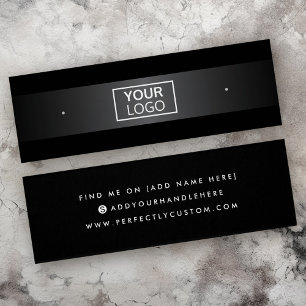Logo grey gradient black stud earring display card