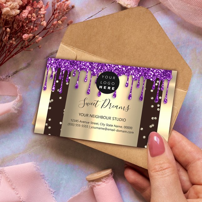 Logo Hair Makeup Nails Drips SPA QR Code Drips  Business Card (Creator Uploaded)