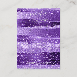 Logo Handmade Jewellery Card Purple Stripes