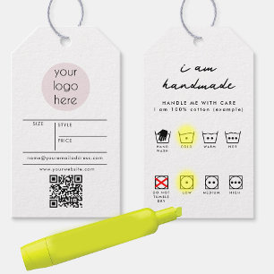 Logo Hang Tag Price Clothing Care Hand Made