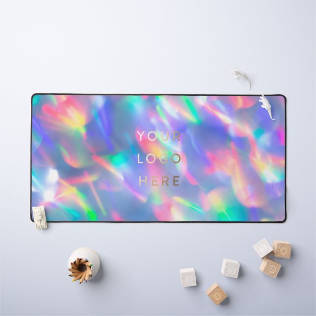 Logo Holographic Iridescent Ultra Modern Desk Mat (Kids Table)