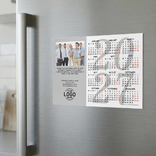 Logo Info Photo Grey Calendar 2027 Magnetic Card