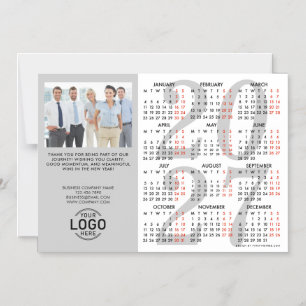 Logo Info Photo Grey Calendar 2027 Magnetic Card