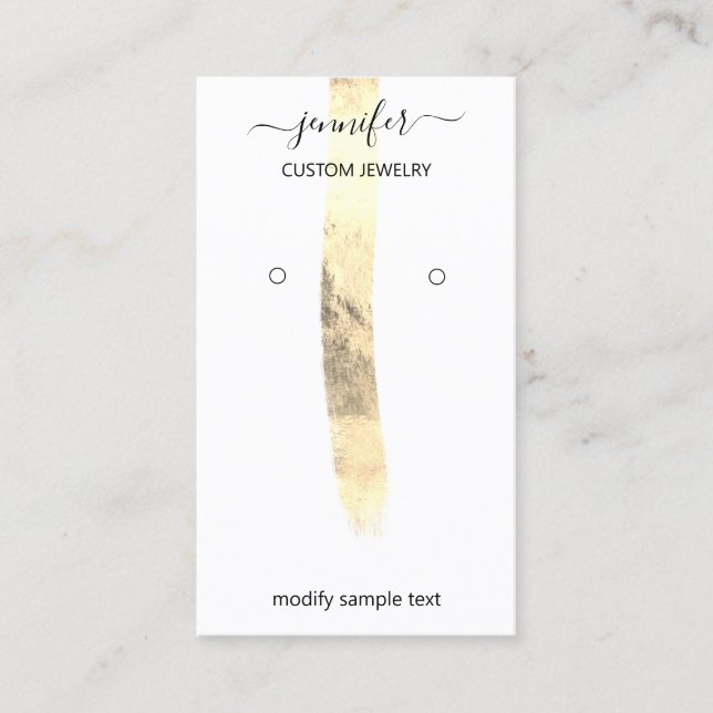 Logo Jewellery Card Social Media Gold White (Front)