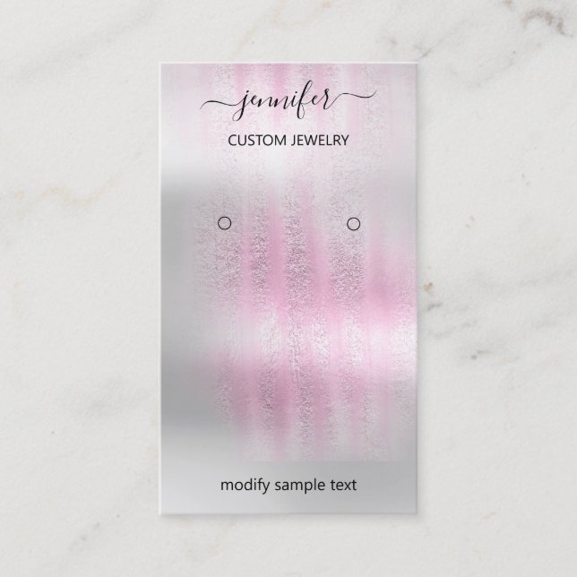 Logo Jewellery Card Social Media Silver Grey Rose (Front)