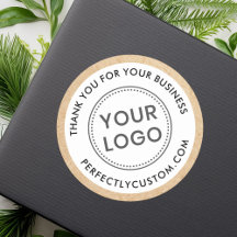 Logo Kraft paper look border business thank you