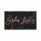 Logo lashes script faux rose gold black marble
