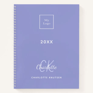 Logo lavender monogram initials business notebook