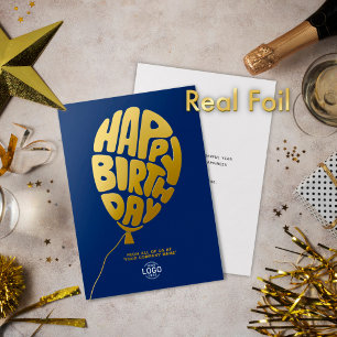 Logo Lettering Balloon Navy Blue Business Birthday