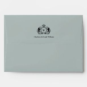 Logo Lion Monogram Elegant Green-Grey Envelope