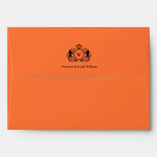 Logo Lion Monogram Elegant Orange Envelope