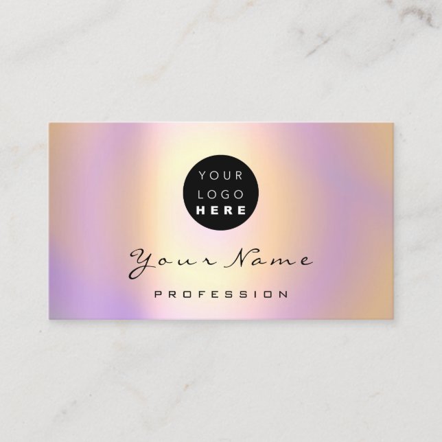 Logo Makeup Artist Hair Nails Abstract Purple Lux Business Card (Front)