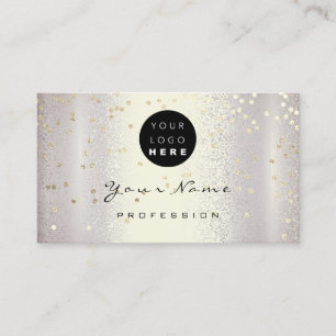 Logo Makeup Artist Hair Nails Smoky Silver Gold Business Card