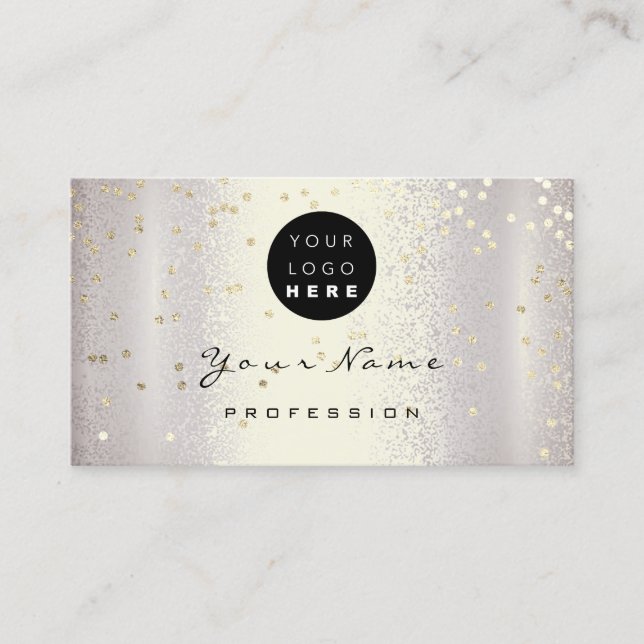 Logo Makeup Artist Hair Nails Smoky Silver Gold Business Card (Front)