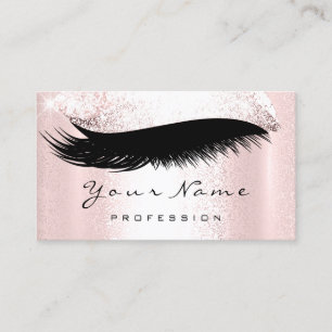 Logo Makeup Artist Professional Glam Pink Lash Business Card