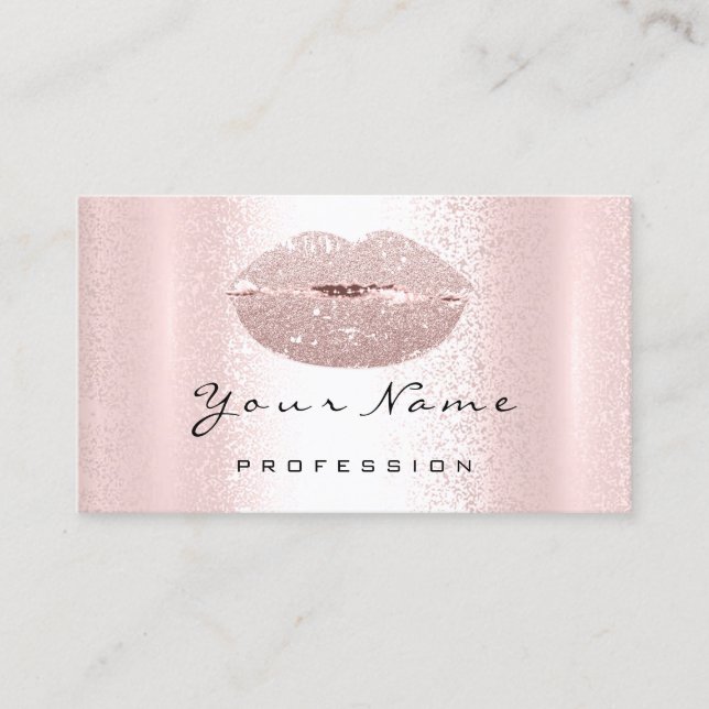 Logo Makeup Artist Professional Lips Kiss Blush Business Card (Front)