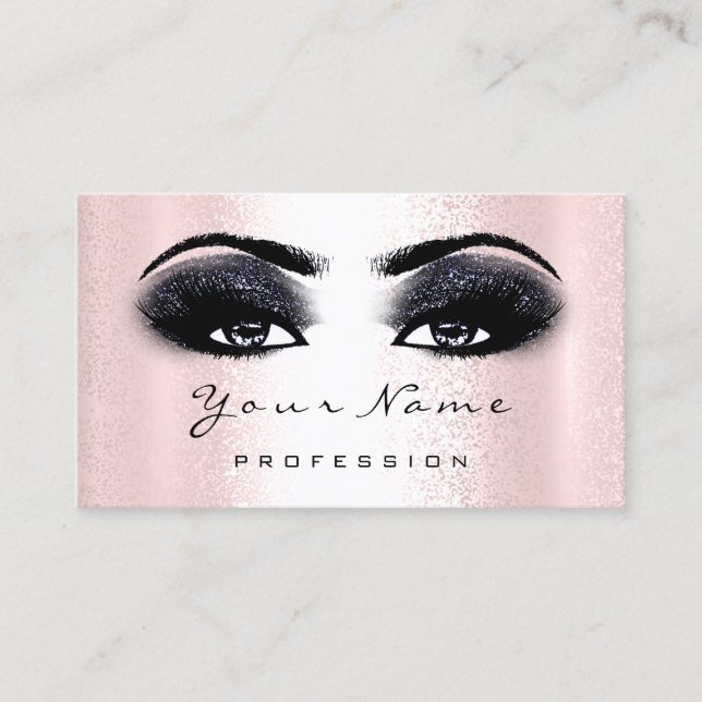 Logo Makeup Artist Professional Navy Black Lash Business Card (Front)