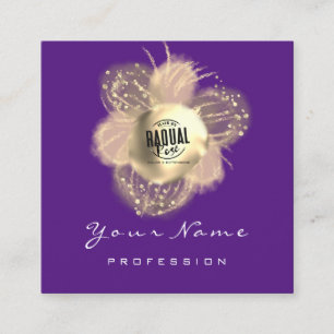 Logo Makeup Hair Nail Floral Purple Boutique Square Business Card