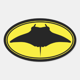 Logo Manta Ray Oval Sticker
