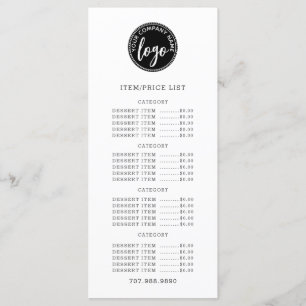Logo Menu Price List