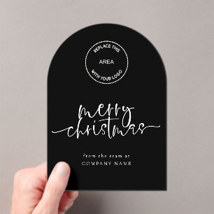 Logo Merry Christmas Black Acrylic Greetings  Acrylic Invitations