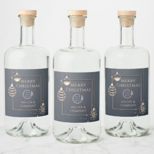 Logo Merry Christmas Holidays Corporate Modern Liquor Bottle Label