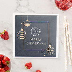 Logo Merry Christmas Holidays Corporate Modern Napkin