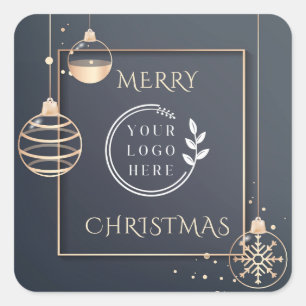 Logo Merry Christmas Holidays Corporate Modern Square Sticker