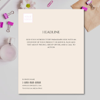 Logo Minimal Cream Business Marketing Flyer