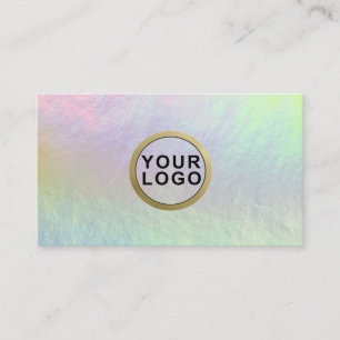 Logo Minimal Holographic Opal Stone Business Card