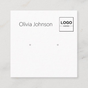 Logo Minimal Jewellery Earring Display Business Ca Square Business Card