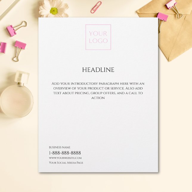 Logo Minimal White Business Marketing Flyer (Creator Uploaded)
