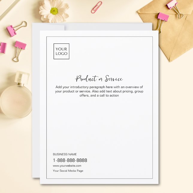 Logo Minimal White Business Marketing Flyer (Creator Uploaded)