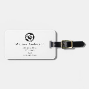 Logo Minimal White Luggage Tag