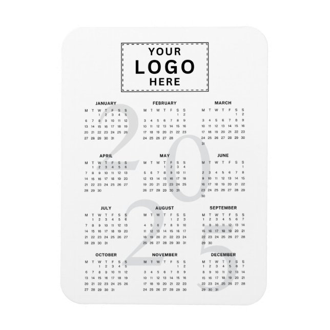 Logo Minimalist 2025 Monthly Calendar Magnet (Vertical)