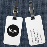Logo Minimalist Business Luggage Tag<br><div class="desc">Simple logo design for your business.  Replace the logo and details with your own and change the background colour in the design tool to customise.  Ideal for as a promotional item to give to clients,  customers and employees,  and for business travel and trade shows.</div>