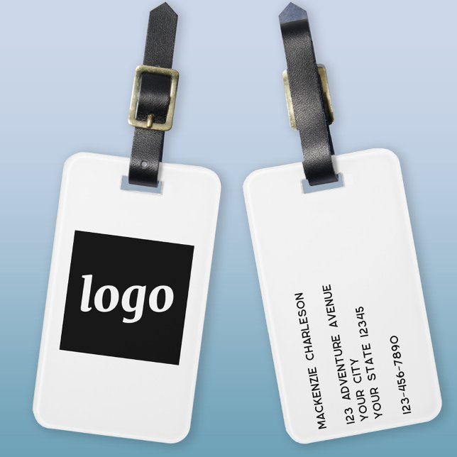 Logo Minimalist Business Luggage Tag (Logo with custom text business promotional luggage tag)