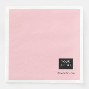 Logo Minimalist Company Business Branded Pink Napkin