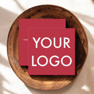 Logo Minimalist Modern Red Square Business Card