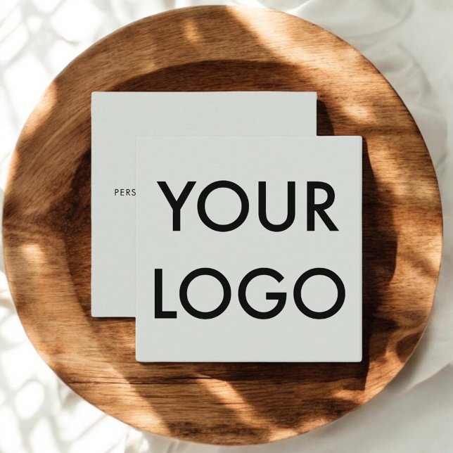 Logo Minimalist Modern Sage Green Square Business Card (Creator Uploaded)