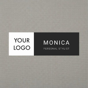 Logo Minimalist Professional Black Name Tag